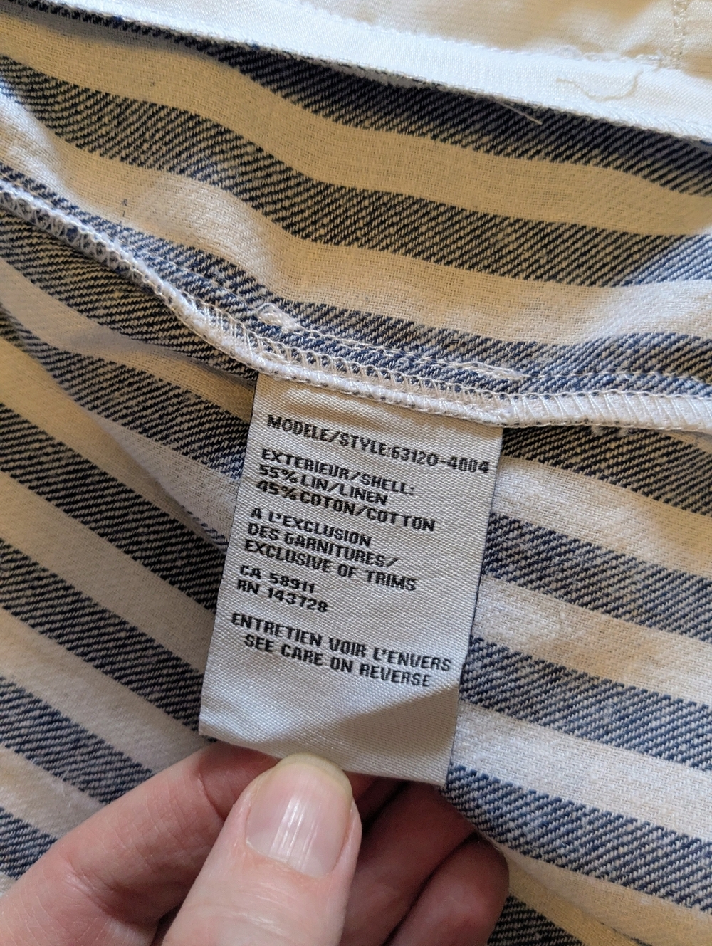 Tribal Jeans brand Striped Hooded Button Jacket in Blue & White, size P/S - Picture 9 of 9